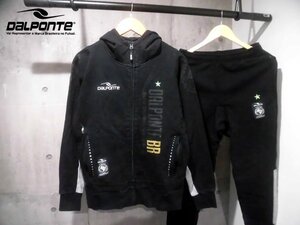 DALPONTE ダウポンチ CLUZBOLA スウェットジップパーカー x スウェットパンツ セットアップ M/上下セット/黒/メンズ/サッカー フットサル