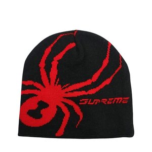 WC938A5 Supreme シュプリーム 24FW Week18 SPYDER Beanie スパイダー ビーニー ブラック ニット帽 コラボ 24AW /25