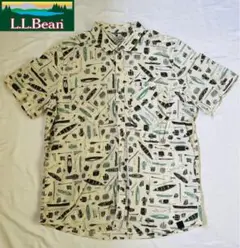 L.L.BEAN エルエルビーン カヌー 総柄 半袖シャツ L