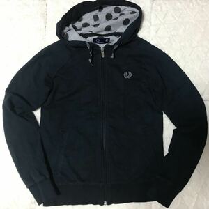 FRED PERRY フレッドペリー　ジップアップパーカー ネイビー　レディース　Ｓサイズ