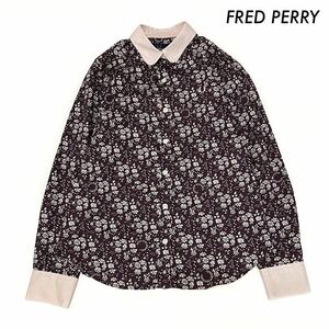 【送料無料】FRED PERRY フレッドペリー★花柄 長袖シャツ パープル 紫 レディース