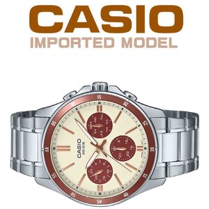 逆輸入カシオ 新品 ゴールド＆オフホワイト 50m防水 最新作 マルチファンクション 腕時計 新品 CASIO メンズ 激レア日本未発売