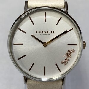 ジャンク ＣＯＡＣＨ レディース ブランド ライトベージュ コーチ Ｐｅｒｒｙ ペリー 腕時計 クォーツ アナログ 中古 時計/247