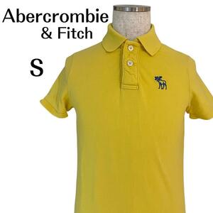 Abercrombie&Fitch　アバクロンビーアンドフィッチ【S】メンズ　トップス　半袖　ポロシャツ　イエロー　黄色　綿100％　送料無料