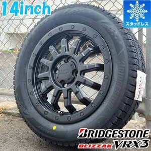 14インチ ブリヂストン ブリザック VRX3 155/65R14 国産 スタッドレス タイヤ ホイール 4本 セット エブリイ エブリィ DA17V DA64V