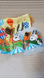 新品 スヌーピー　コップ袋付きプラスティックコップ　マグカップ　サーカス入園準備、入学準備/A246-1