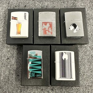 H036-NG8-169 ▲ Zippo ジッポー オイルライター 5点セット 犬 バーコード ビール 他 喫煙具 5点火花あり