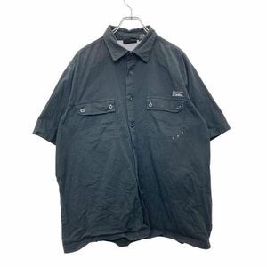 Dickies 半袖 シャツ XLサイズ ディッキーズ 胸ポケット ワークシャツ ブラック コットン 古着卸 アメリカ仕入 t2409-4182