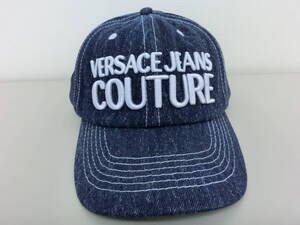 ☆新品タグ付き◆VERSACE ヴェルサーチ　ジーンズクチュール　刺繍ロゴ　キャップ◆デニム