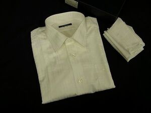 ■極美品■ BURBERRY バーバリー コットン100％ 長袖 Yシャツ トップス 洋服 メンズ アイボリー系 DG4970