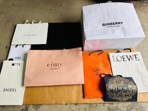 ◆中身なし◆【ブランド品 紙袋 エルメス バーバリー Dior LOEWE 9枚セット】