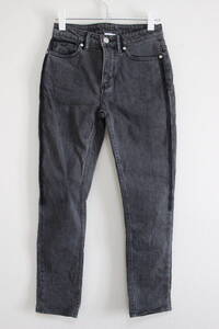 F264 本物 美品 BURBERRY LONDON ENGLAND バーバリー ロンドンイングランド SKINNY スキニーデニム ジーンズ パンツ W24 グレー 正規