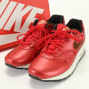 1円■極美品■NIKE■AIR MAX エアマックス 1 ローカット スニーカー スパンコール レッド 6 23cm 靴 シューズ レディース EEM AF6-6