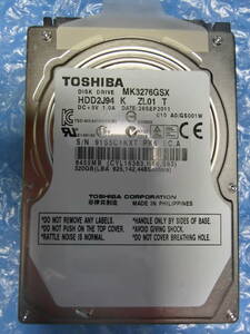 【中古】 TOSHIBA MK3276GSX 320GB/8MB 1235時間使用 管理番号:D206
