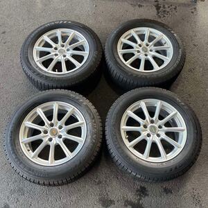 【9001】225/60R17 4本セット冬タイヤDUNLOP WINTERMAXX 03 バリ山、アルミンホイール 15X6J PCD114.3/5H