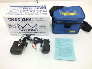 n6216 【ジャンク】ウッドマン woodman シーキング バッテリー 12V 12A 充電器・ショルダーバッグ付【現状品】 [125-241125]