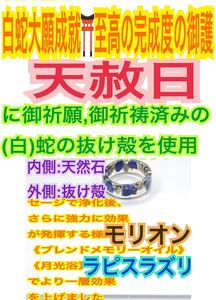 １個≪対応サイズ:3号～27号≫指輪お守り【天赦日ご祈祷】メモリーオイル モリオン チャクラ ラピスラズリ 御神環 白蛇の抜け殻 財布 24