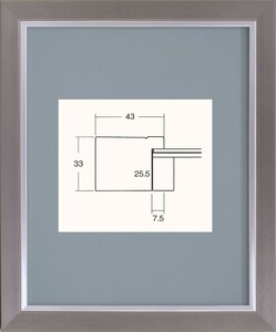 書道額縁 樹脂製フレーム UVカットアクリル付 8138 半紙サイズ シルバー