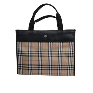 BURBERRY バーバリー キャンバス ノバチェック チェック柄 トートバッグ ハンドバッグ 手提げ かばん KL0601