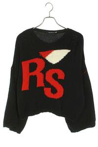 ラフシモンズ RAF SIMONS Loose fit cropped wool jacquard RS sweater サイズ:1 RSロゴクロップドニット 中古 FK04