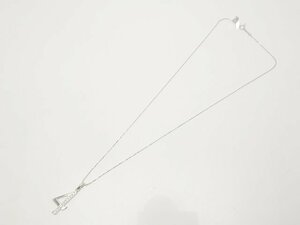 K18WG ダイヤ 0.10ct 4型ペンダント　ネックレス　アクセサリー　レディース　中古　送料無料【質屋出品】