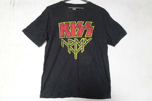 KISS/キッス/半袖Tシャツ/バンドT/フロントプリント/ロゴプリント/ミュージシャン/黒/ブラック/LLサイズ(8/27R)