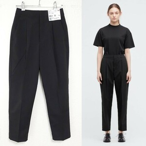 未使用 UNIQLO Theory コラボ 感動 タック イージー Sサイズ ブラック レディース テーパード パンツ スラックス黒 新品 セオリー ユニクロ