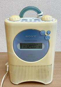 【SONY ソニー SHOWER CD&RADIO TV/FM/AM CD PORTABLE RADIO ICF-CD73V 防水 防滴仕様 お風呂】ラジオ/CD/A66-275