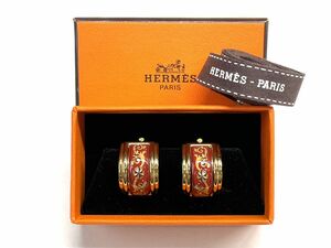 【G475】正規品 美品 エルメス HERMES イヤリング 七宝焼 ゴールドカラー 箱付き 本物保証 b