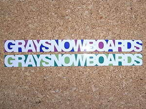 お宝ステッカー特集!!正規新品未使用 GRAY SNOWBOARDS グレイ スノーボード ステッカー２枚セット /M#2211-33