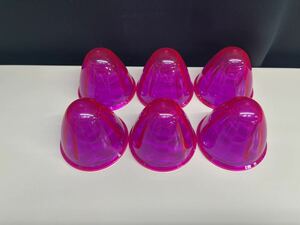 レア商品　ピンク　6個　PC バスマーカーレンズ　樹脂　ポリカーボネート 板橋用品製作所　レトロ　デコトラ アート　トラックショップASC