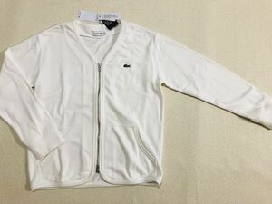 新品　サイズ5　 L　 LACOSTE 　ラコステ　 ジップアップ 　トレーナー生地　白　スウェット生地