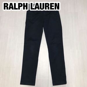 POLO RALPH LAUREN ポロ ラルフローレン ストレートパンツ ブラック 0 ストレッチ ロゴタグ