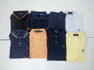 1．FREDPERRY 8点 セット イングランド製含む 日本製含む ボーダー柄含む 半袖 鹿子 ポロシャツ フレッドペリーメンズS,M相当208