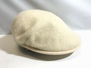 KANGOL カンゴール ハンチング ラージ Lサイズ ウールフェルト オフホワイト 帽子 現状品 D