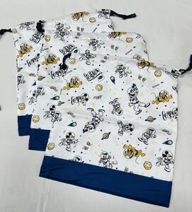 ◎3F5488*激安sale!!新品 こども服/ベビー服 お弁当袋/コップ入れ/巾着袋/給食袋/小物入れ　3枚Set★ディズニー/ミッキー＆ミニー