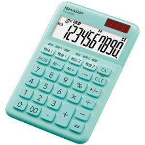 【新品】シャープ カラー・デザイン電卓 10桁ミニナイスサイズ グリーン系 EL-M336-GX 1台