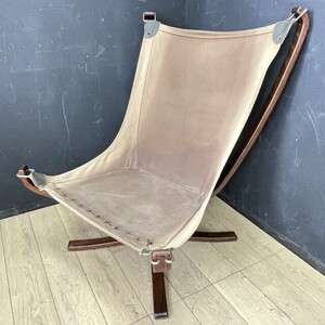 Vatne Falcon Chair バットネ ファルコンチェア【中古】 クッションなし 家具 椅子 北欧ヴィンテージ 木製 布製 シガード レッセル/58395