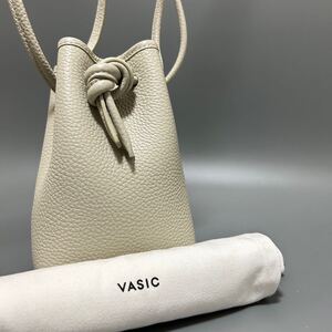 1円 VASIC ヴァジック ボンド ミニミニ ハンドバッグレザー 巾着 ハンドバッグ ショルダーバッグ レディース グレージュ系 正規品本物