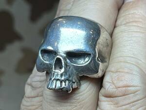 【ビンテージ】クレイジーピッグ　イーヴィルスカルリング　ラージ　CRAZY PIG EVIL SKULL RING LARGE　1997年製造