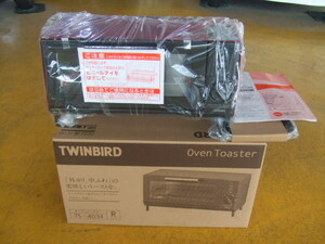 ツインバード トースター オーブントースター コンパクト 早焼き ロースタイル レッド色 TS-4034