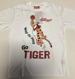 ケロッグ kelloggs◆トニータイガーTシャツ ◆TONY　THE　TIGER◆Lサイズ◆白◇長期保管・デッドストック・未着用◇タグ付き