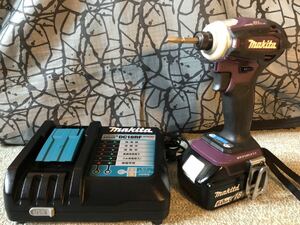 makita マキタ 18V 充電式インパクトドライバ TD172Dオーセンティックパープル+バッテリー1個(6.0Ah) 充電回数18回+DC18RF+ビット