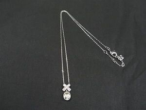 ■美品■ SWAROVSKI スワロフスキー クリスタル ネックレス ペンダント アクセサリー レディース シルバー系 DF9102