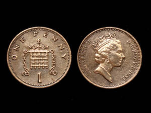 【イギリス】 1985年 1 ペニー 銅貨 コイン イギリス エリザベス２世 Penny