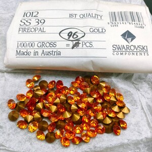 ☆ほぼ未使用 SWAROVSKI スワロフスキー ヴィンテージ ルース 約90個 1012 39SS 1gross Fire Opal ファイアーオパール R-563