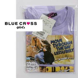 新品 値札タグ付き ￥6,490 ブルークロスガールズ 160cm 長袖 Tシャツ 転写風プリント 女の子 子供 BLUE CROSS girls　ジュニア 外人 金髪