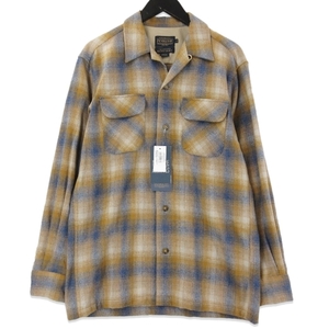 美品 PENDLETON ペンドルトン 長袖チェックシャツ PWM ボードシャツ ウール メキシコ製 タン S 71011074