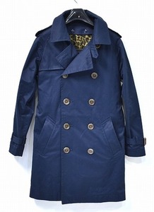 X-girl エックスガール TRENCH COAT トレンチコート 2 NAVY ネイビー LEOPARD LINER 中綿入り レオパード ライナー