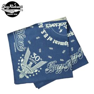 BUZZ RICKSON’S 125BLUE/SIZE FREE BR02761 “30th ANNIVERSARY BANDANA” バンダナ バズリクソンズ